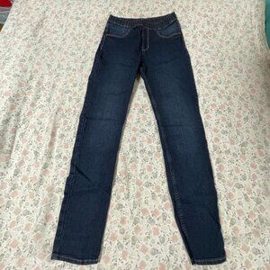 Girls Dark Denim Leggings US Size 16 Elastic Waist - No brand name